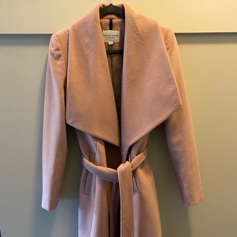 NWOT Pink Cole Haan Wrap Coat